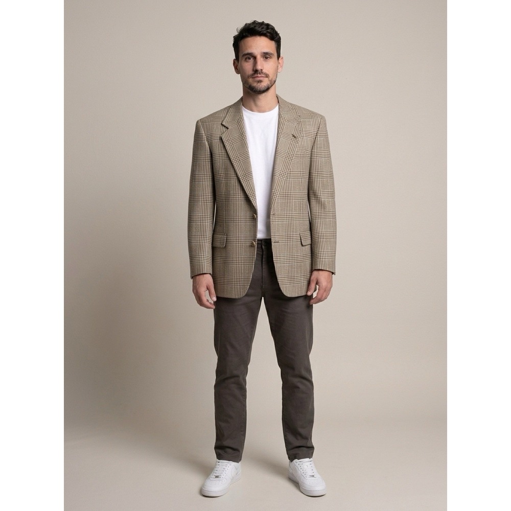NN-1-3/Palio Uomo Italy Medium Gray Wool Crepe Suit 44R